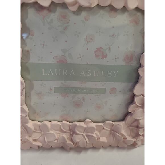 Laura Ashley Pink Picture Frames (3) Textured Resin Floral 4 X 4 Baby Shower - Picture 4 of 8